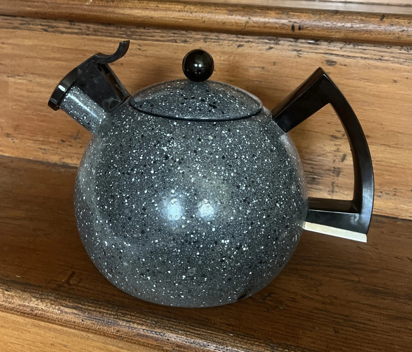 Copco Sam Lebowitz Speckled Enamelware Whistling Tea Kettle Modern Atomic