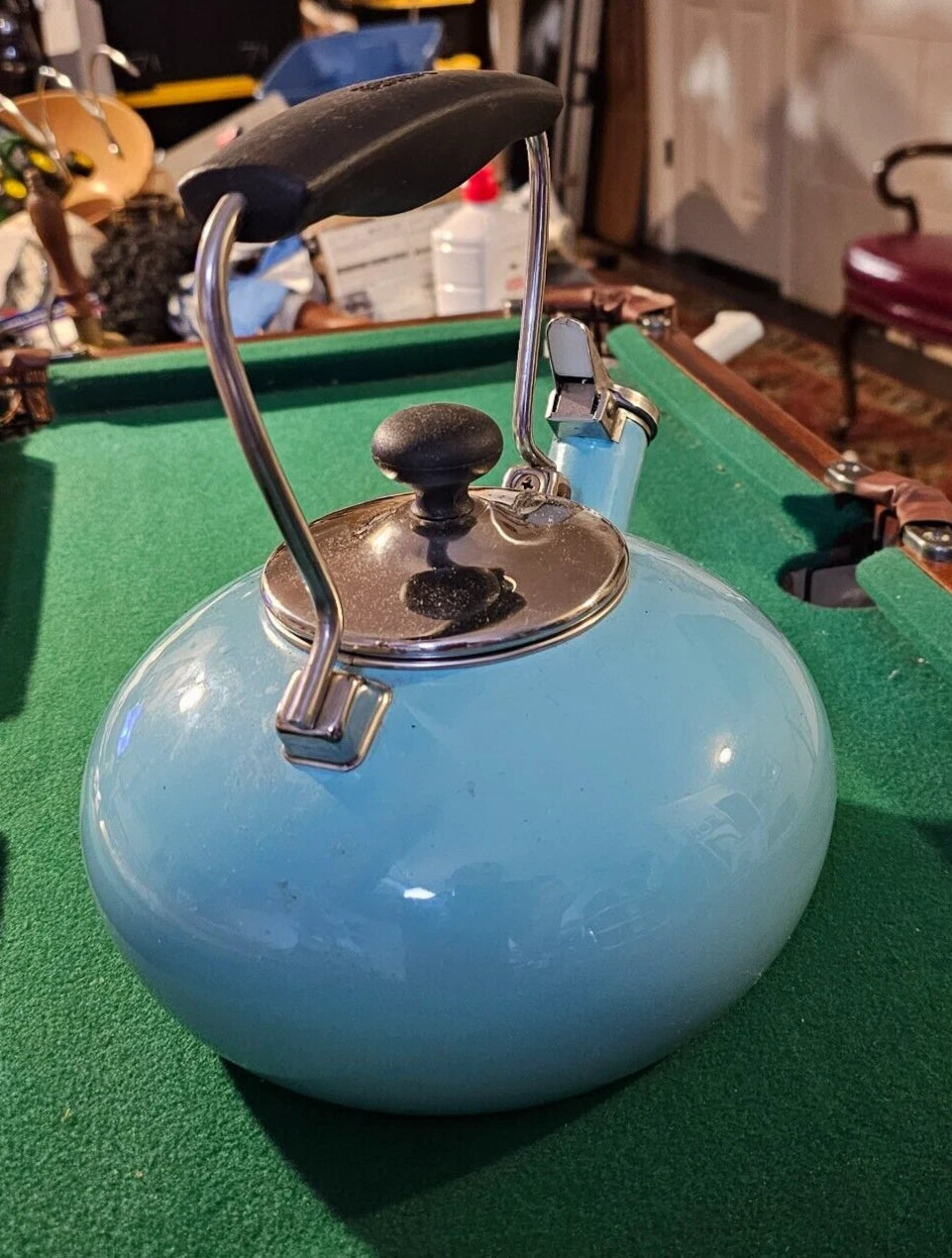 Chantal Tea Kettle Aqua Blue Baby Whistling