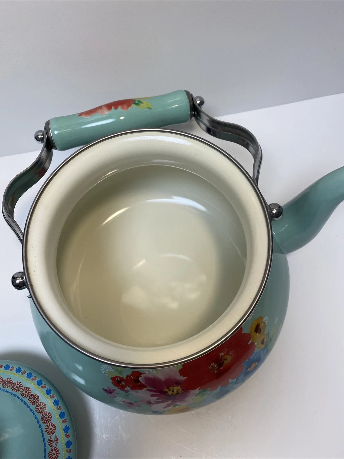 Beautiful The Pioneer Women Enamel Tea Pot Breezy Blossom  Floral Pattern 2 QT