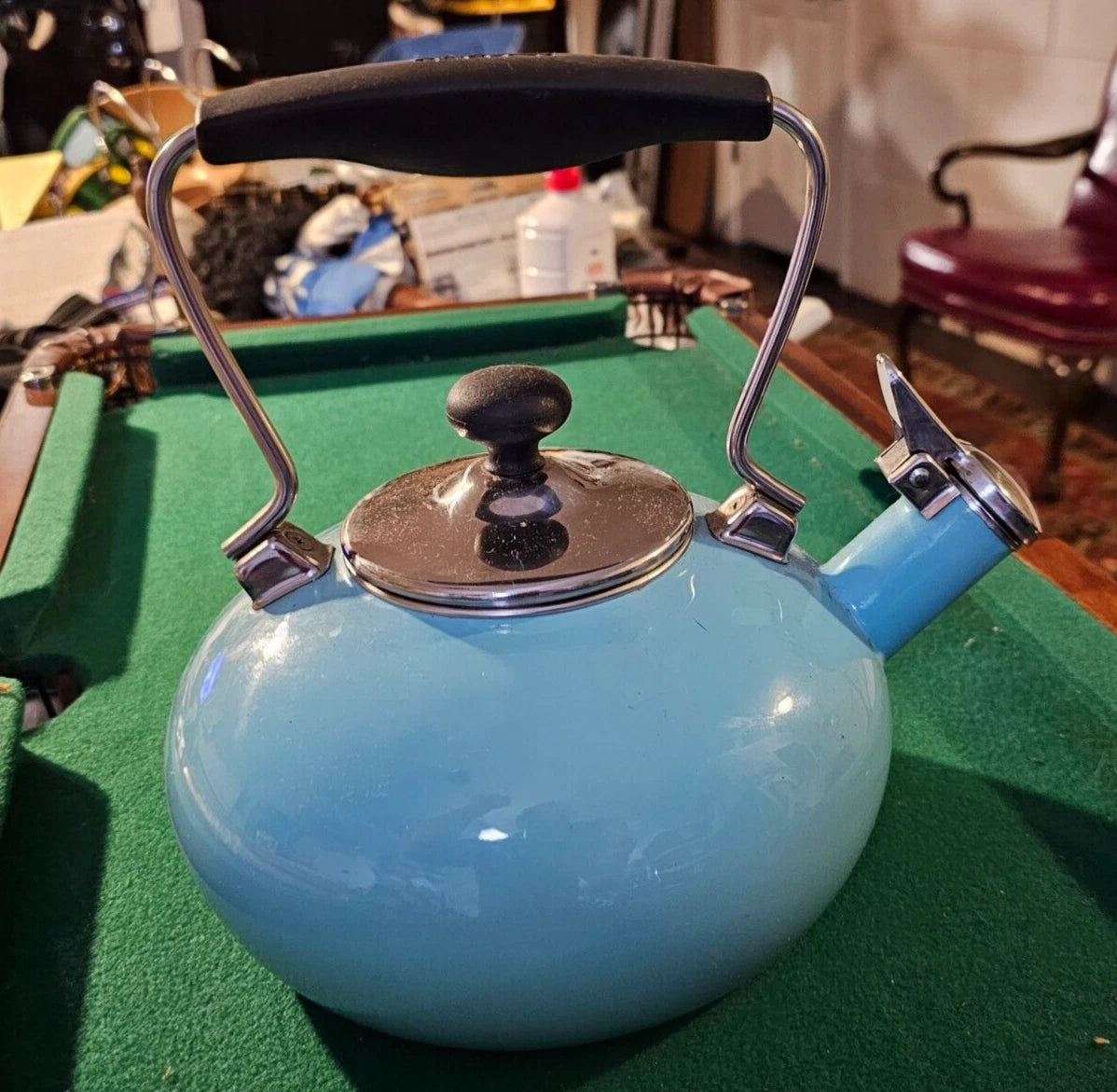 Chantal Tea Kettle Aqua Blue Baby Whistling