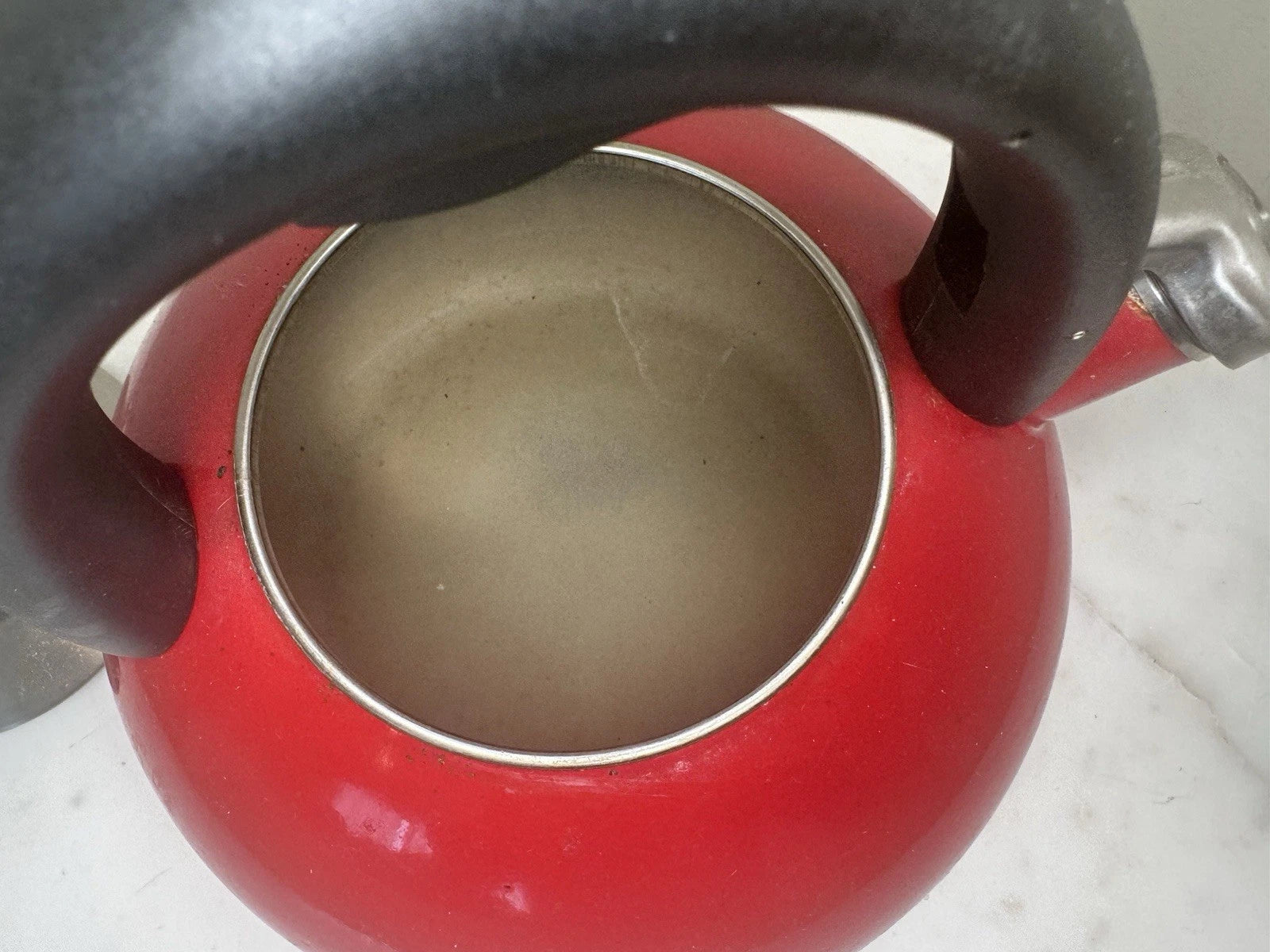 Calphalon Enamel Tea Kettle, 2 quart, Red