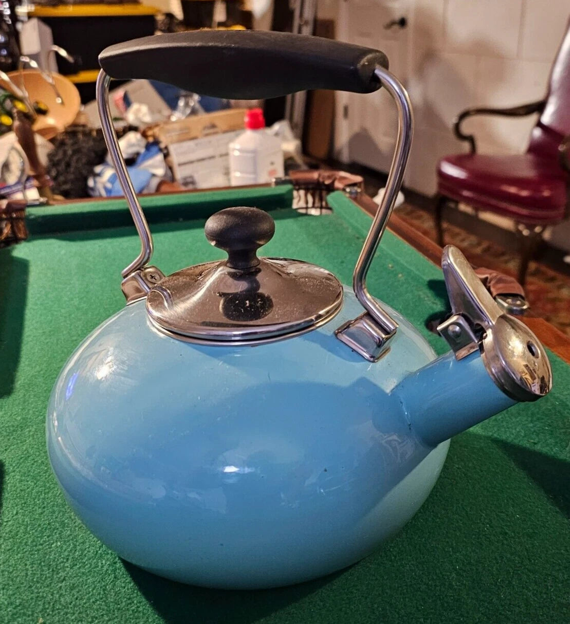 Chantal Tea Kettle Aqua Blue Baby Whistling