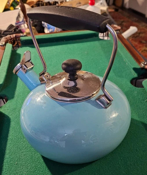 Chantal Tea Kettle Aqua Blue Baby Whistling