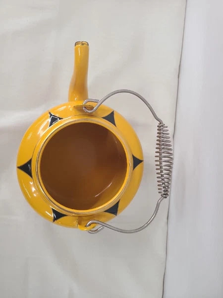 Antique European Enamel Elephant Ear Pattern Tea/Coffee Set