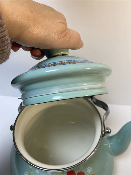 Beautiful The Pioneer Women Enamel Tea Pot Breezy Blossom  Floral Pattern 2 QT