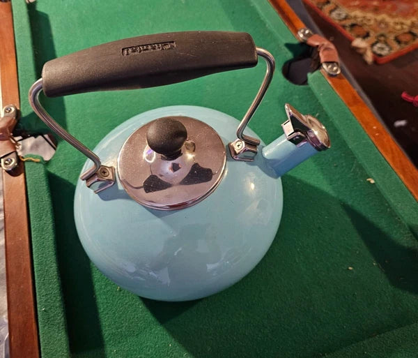 Chantal Tea Kettle Aqua Blue Baby Whistling
