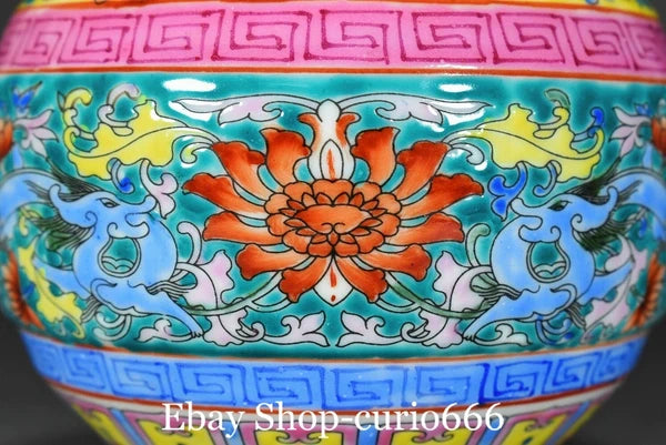 9'' Yongzheng Colour Enamel Porcelain Gilt Dragon Beast Phoenix Bird Kettle Pot