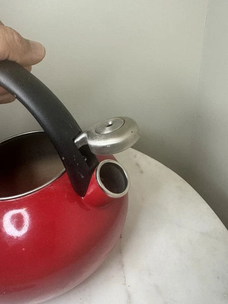 Calphalon Enamel Tea Kettle, 2 quart, Red