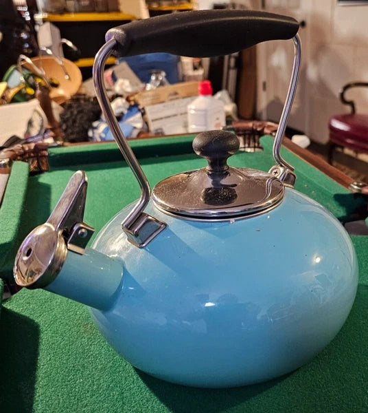Chantal Tea Kettle Aqua Blue Baby Whistling