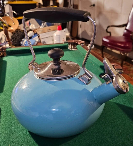 Chantal Tea Kettle Aqua Blue Baby Whistling
