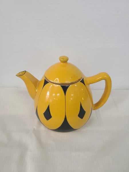 Antique European Enamel Elephant Ear Pattern Tea/Coffee Set