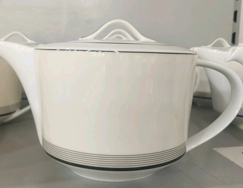 FAIRMONT & MAIN ART DECO INSPIRED FINE WHITE PORCELAIN CHINA 'DECO' TEAPOT (1L)
