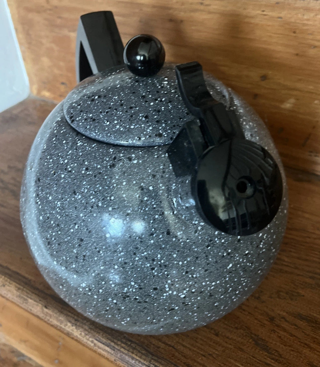 Copco Sam Lebowitz Speckled Enamelware Whistling Tea Kettle Modern Atomic