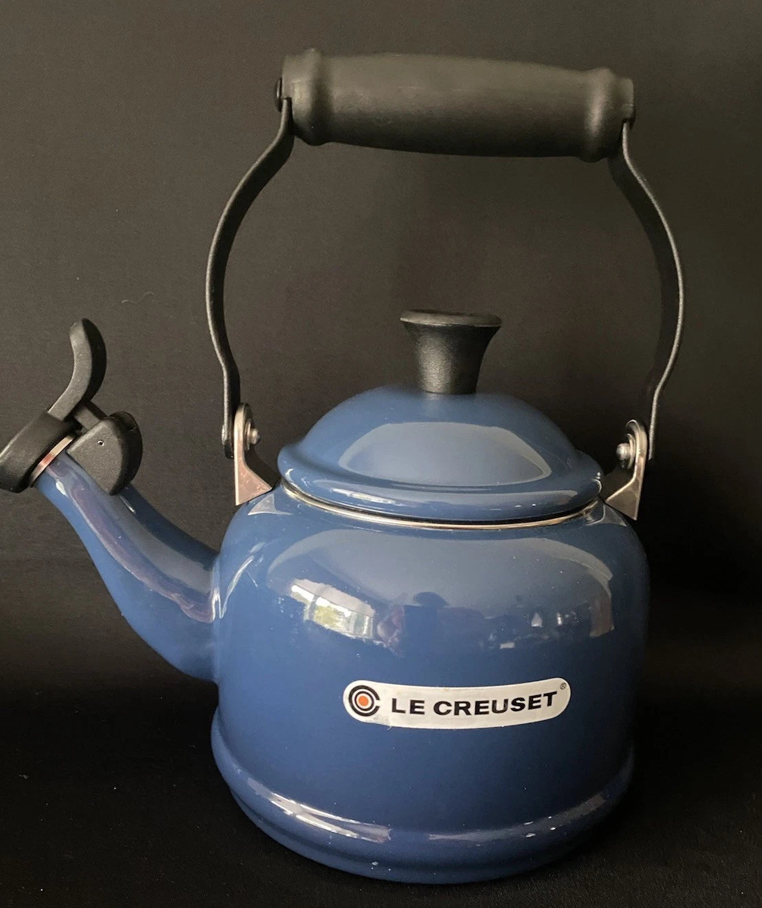 Le Creuset Blue Enamel On Metal Tea Kettle