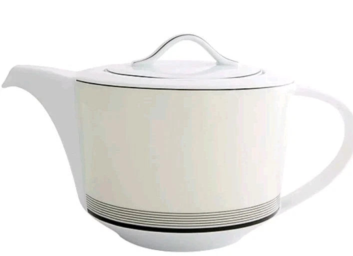 FAIRMONT & MAIN ART DECO INSPIRED FINE WHITE PORCELAIN CHINA 'DECO' TEAPOT (1L)