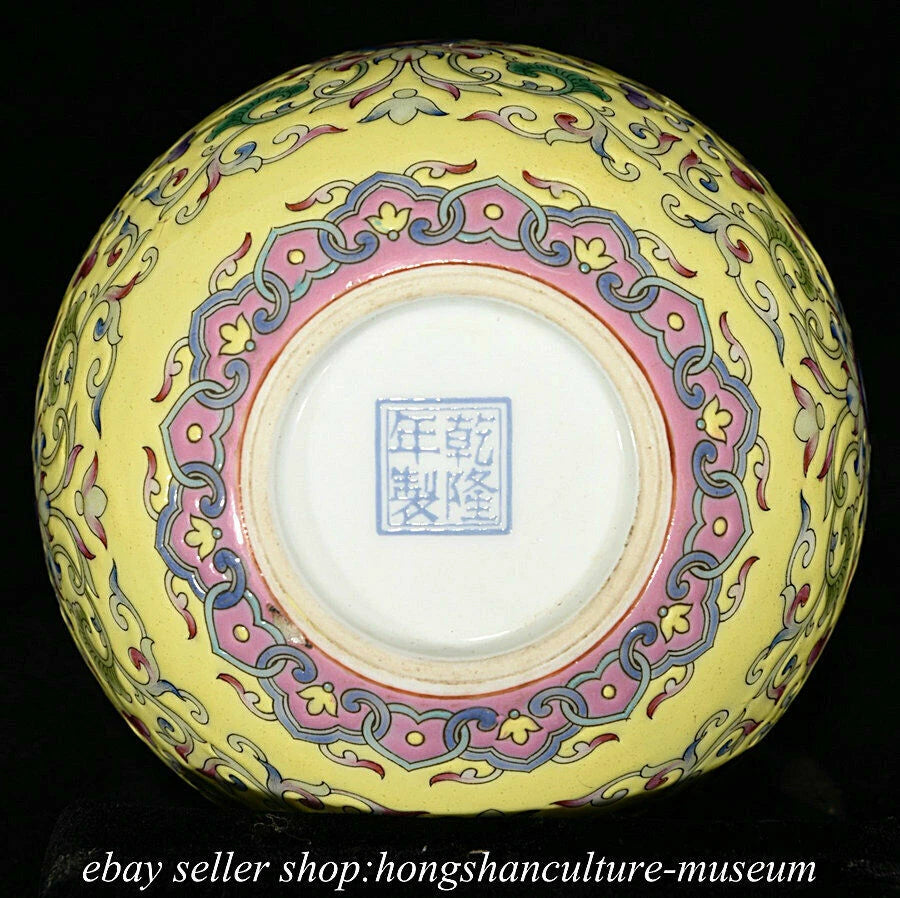 5" Chinese Qing Enamel color twig flower pattern Tea pot Qianlong Marked Pair