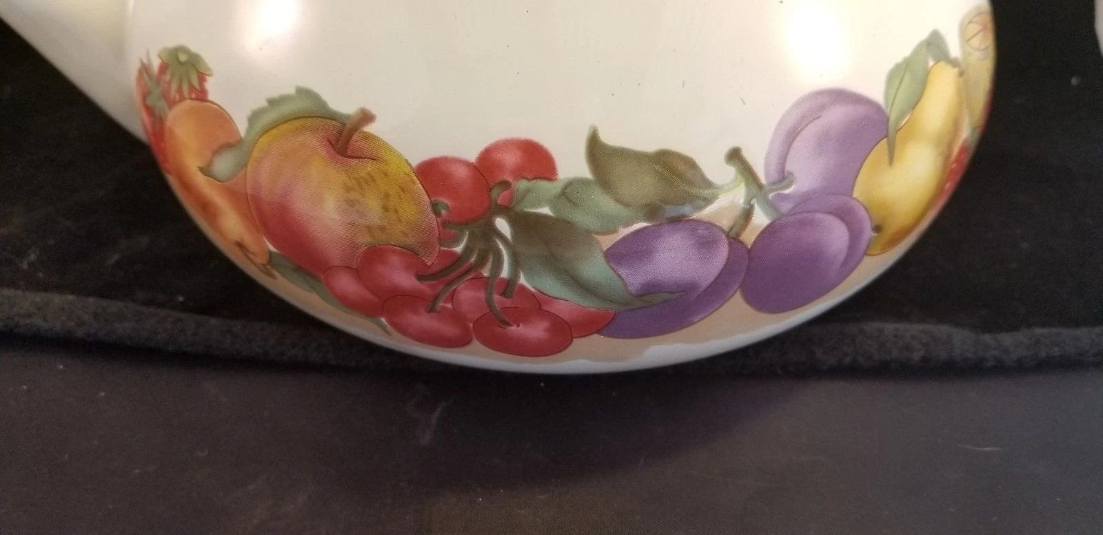 Enamel Tea Pot  fruit motif