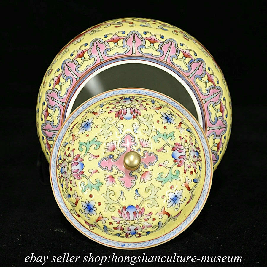 5" Chinese Qing Enamel color twig flower pattern Tea pot Qianlong Marked Pair
