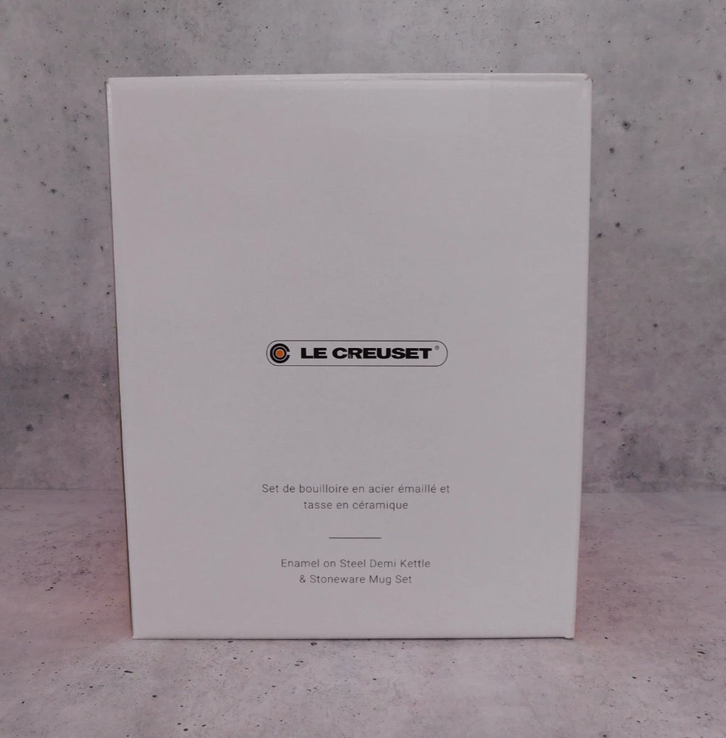 Le Creuset Enamel on Steel 1.25 Quart Demi Tea Kettle and 2 Mug Set, Caribbean