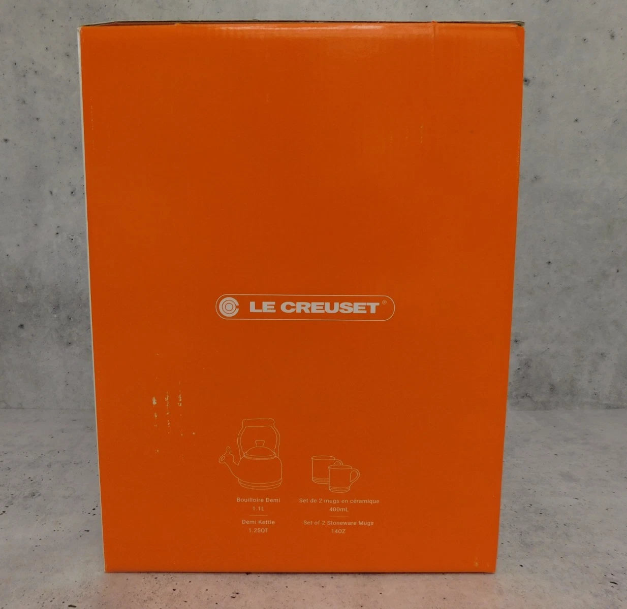 Le Creuset Enamel on Steel 1.25 Quart Demi Tea Kettle and 2 Mug Set, Caribbean