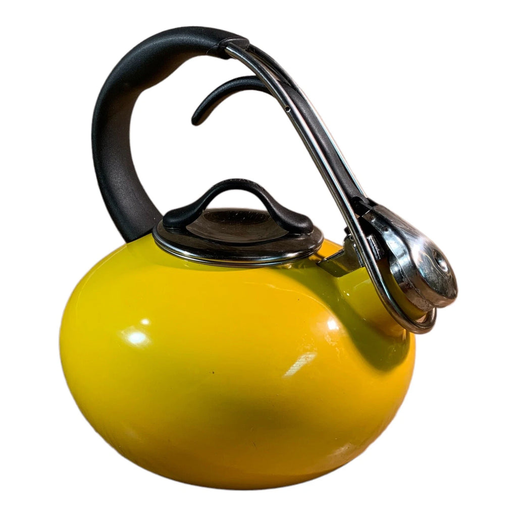 Chantal Yellow LIVESTRONG 1.8 Qt Enamel-Steel Loop Whistling Tea Kettle Pot