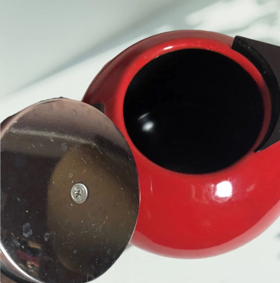 Copco Water Kettle Tea Red Enamel 2.5 Quarts Whistles  Coffee Pot REAL NICE!!