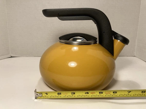 KitchenAid 1.5  Qt. Yellow Whistling Tea Pot VintageMid-Century Modern Clean