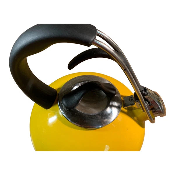 Chantal Yellow LIVESTRONG 1.8 Qt Enamel-Steel Loop Whistling Tea Kettle Pot