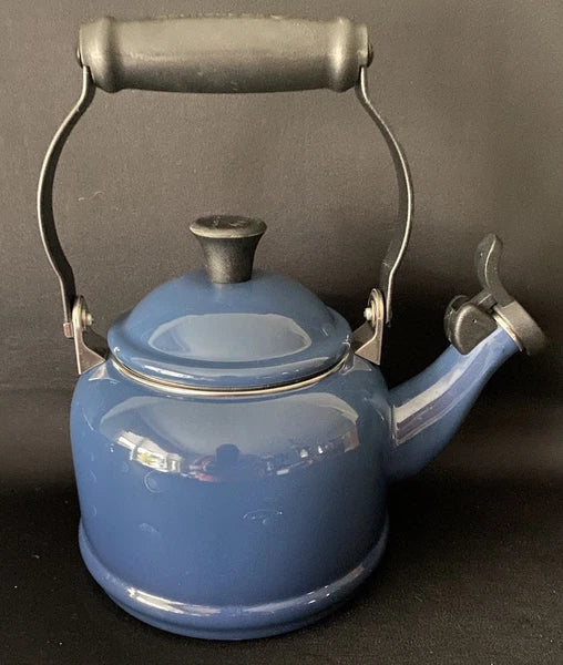 Le Creuset Blue Enamel On Metal Tea Kettle
