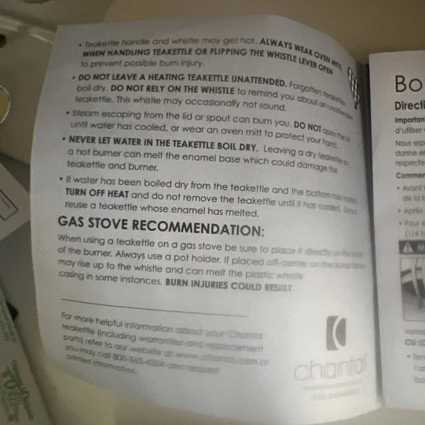 Chantal Whistling Teakettle 2 QT Enamel Brand New In Box