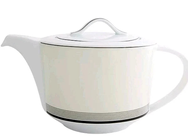 FAIRMONT & MAIN ART DECO INSPIRED FINE WHITE PORCELAIN CHINA 'DECO' TEAPOT (1L)