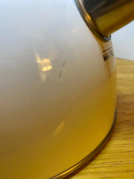 Copco White Enamel Stainless Steel Whistling Tea Kettle 1.3 qt NWT