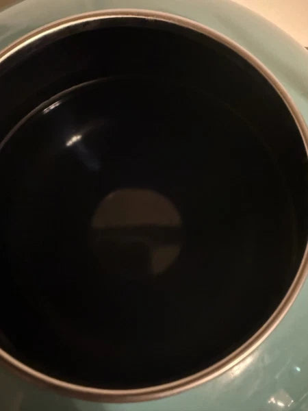 CHANTAL Whistling Tea KETTLE 2 Quart Turquoise Aqua Black On Silver