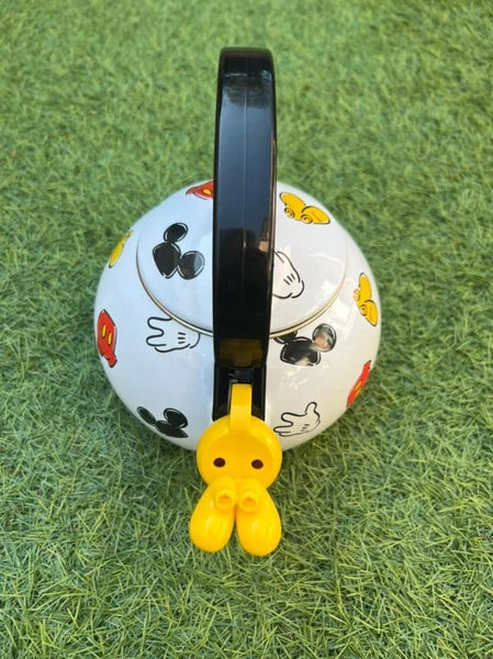 Disney Mickey Mouse Kettle/teapot/pot stand/cup set 2000s White ENAMEL Disney