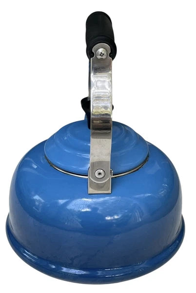 Le Creuset Classic Whistling 1.7 Quart Tea Kettle Enamel-on-Steel Lapis Blue EUC