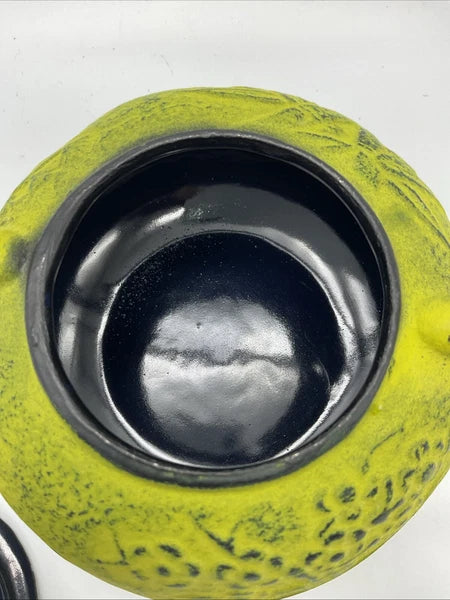 Kyusu Teapot Cast Iron Creative home, Lime Green, Bamboo Design, Infusion Basket