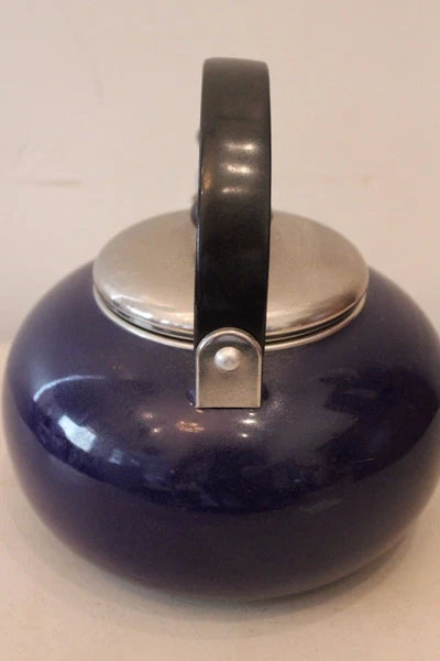 COPCO Blue Enamel Metal Whistling Teapot L#1544