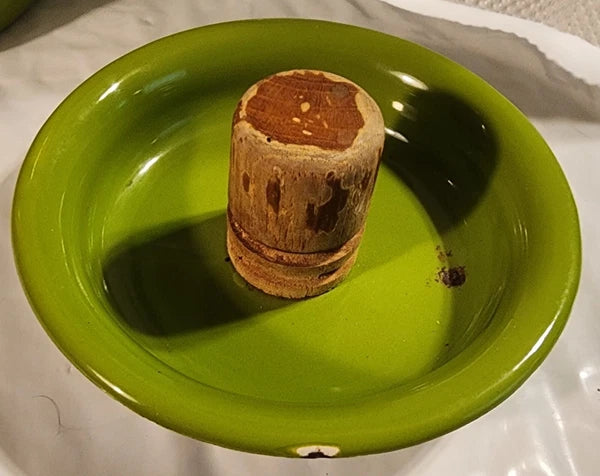 Green Heavy Enamel Tea Pot with Top Pot, Lid and Strainer~avacado color