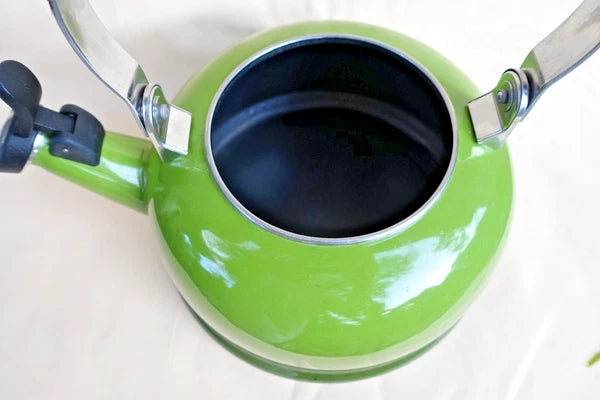 Le Creuset Enamel on Steel 1.7 Qt Palm Green Whistling Tea Kettle  Ombre VGUC