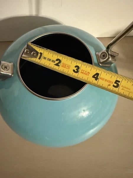 CHANTAL Whistling Tea KETTLE 2 Quart Turquoise Aqua Black On Silver