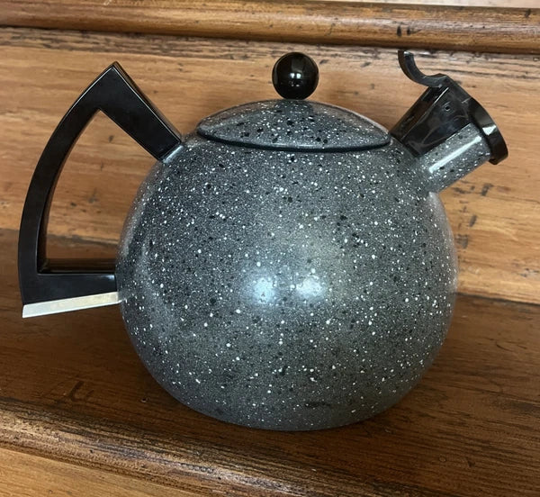 Copco Sam Lebowitz Speckled Enamelware Whistling Tea Kettle Modern Atomic